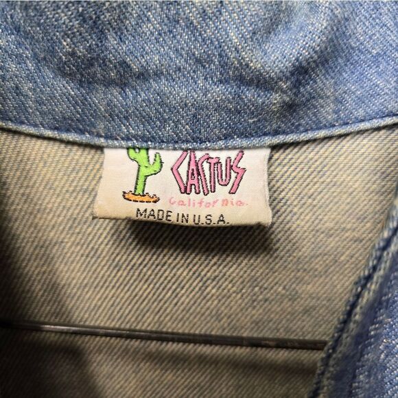 Vintage 1 Of A Kind Cactus California Hand Decorated Jean Jacket‎ - Picture 4 of 10